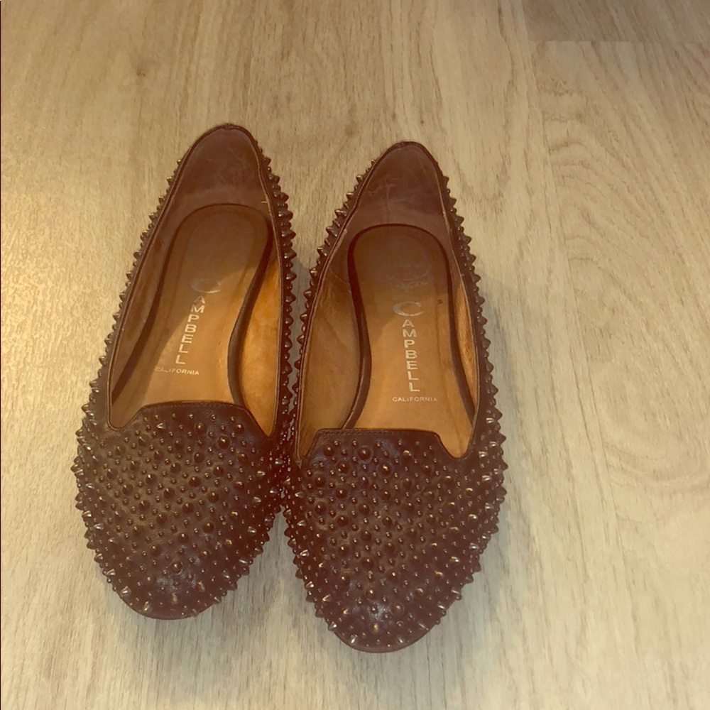 Jeffrey Campbell Spiked Leather Flats